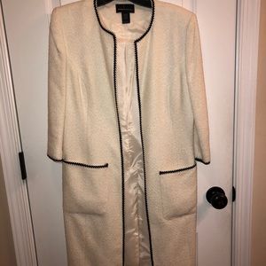 Moda International Long Cream Blazer & Skirt
